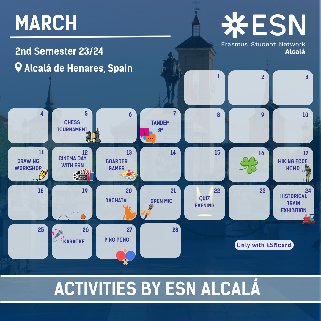 Calendar March activities